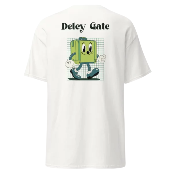 camiseta de hombre delcy gate blanco trasera