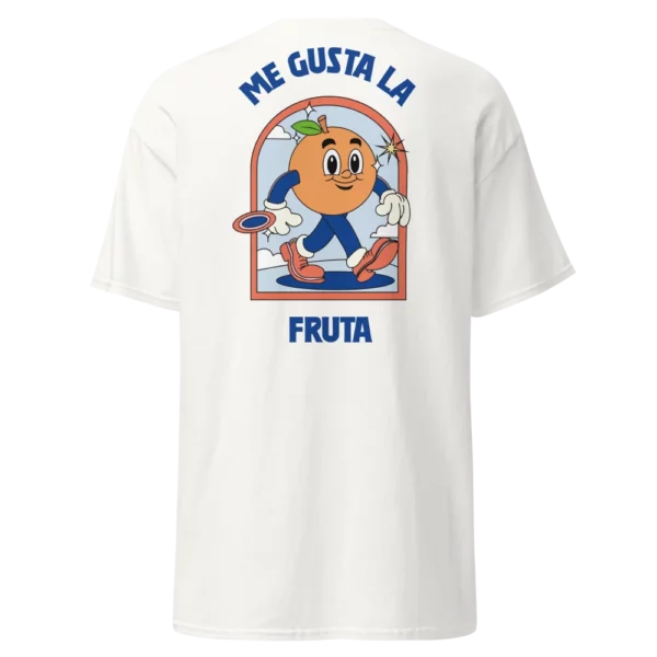 camiseta de hombre me gusta la fruta blanco trasera