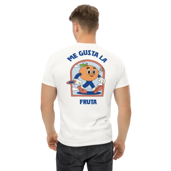 camiseta de hombre me gusta la fruta blanco trasera chico