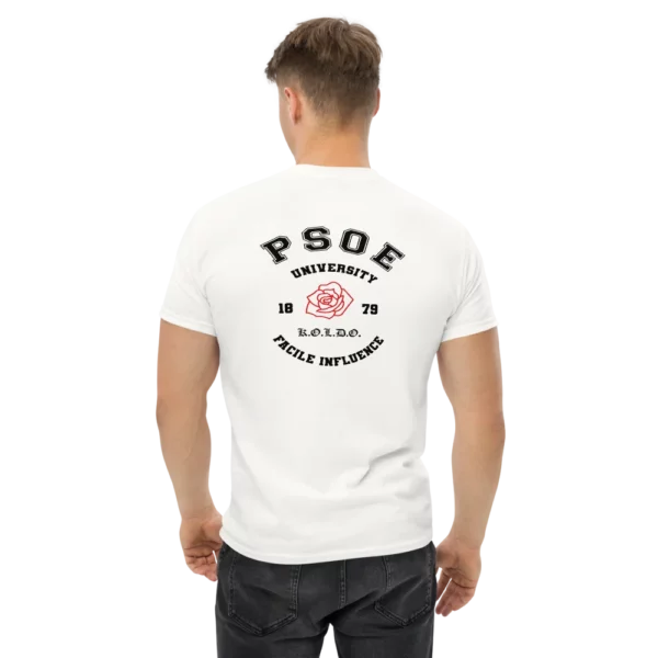 camiseta de hombre psoe university blanco trasera chico