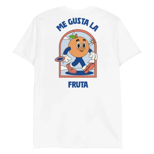 camiseta de mujer me gusta la fruta blanco trasera
