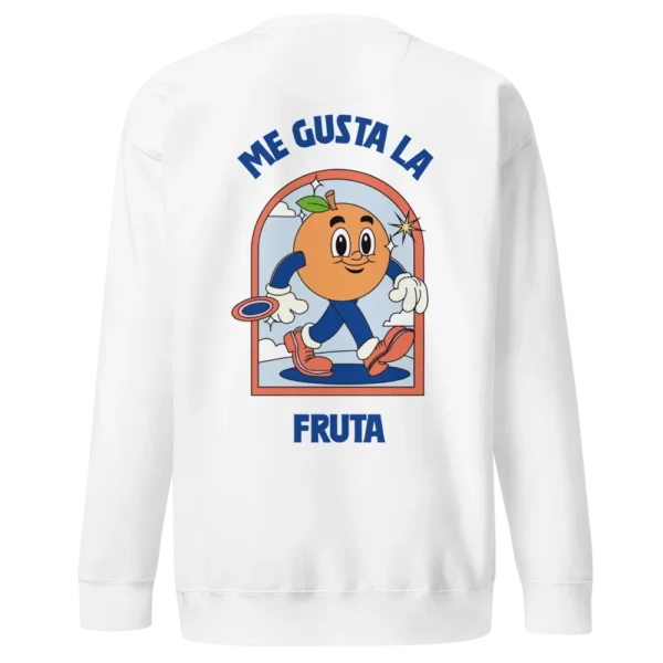 sudadera de hombre me gusta la fruta blanco trasera