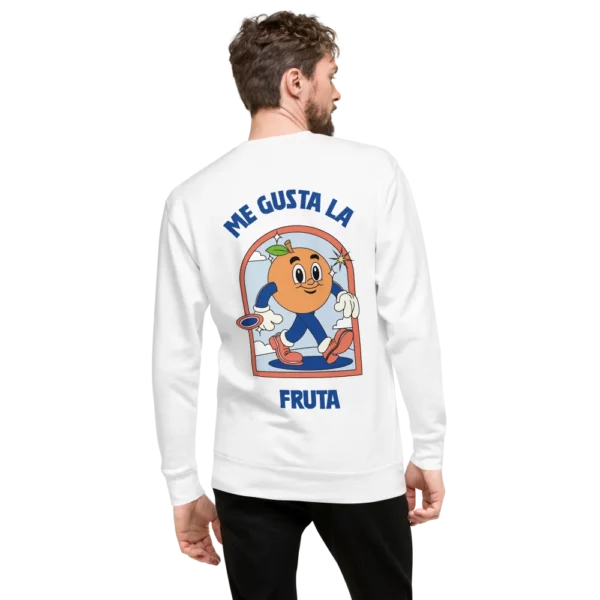 sudadera de hombre me gusta la fruta blanco trasera chico