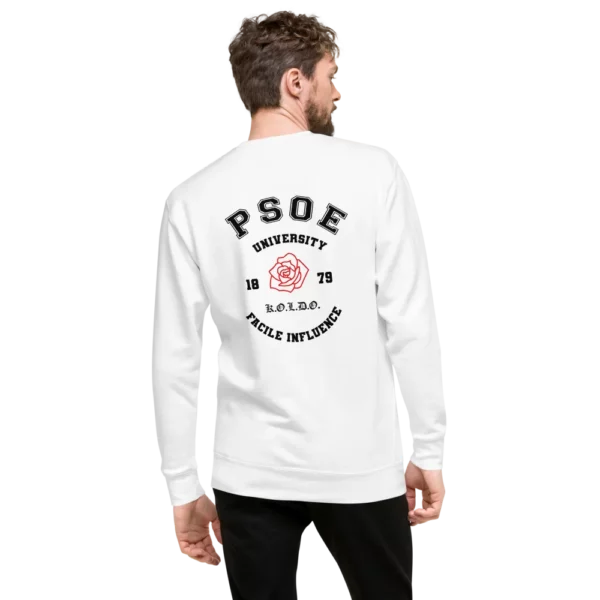 sudadera de hombre psoe university blanco trasera chico