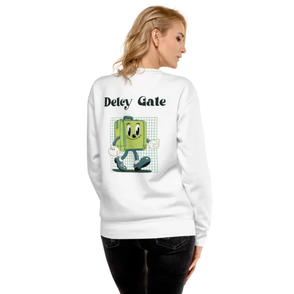 sudadera de mujer delcy gate blanco trasera chica