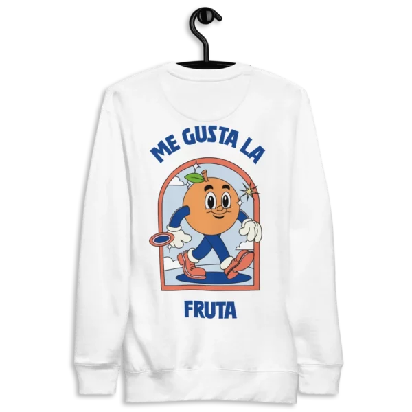 sudadera de mujer me gusta la fruta blanco trasera
