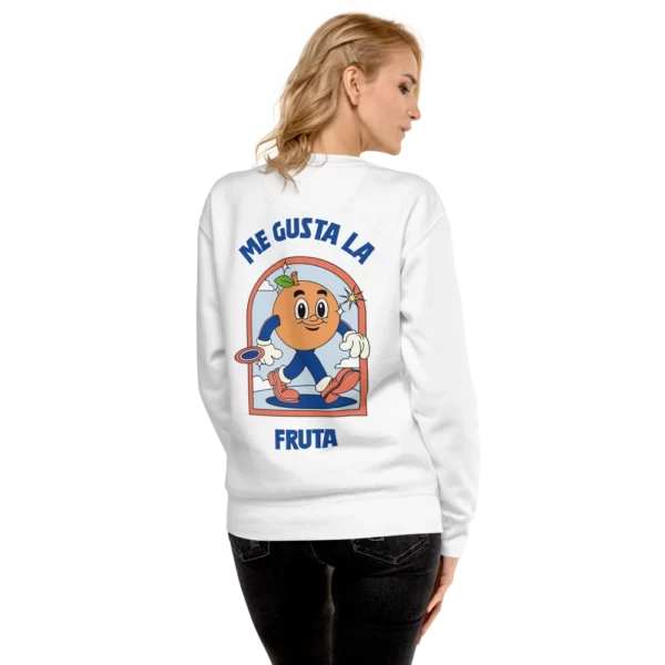 sudadera de mujer me gusta la fruta blanco trasera chica